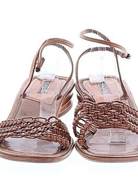 Nickels Brown Woven Ankle-Strap Sandals 9.5